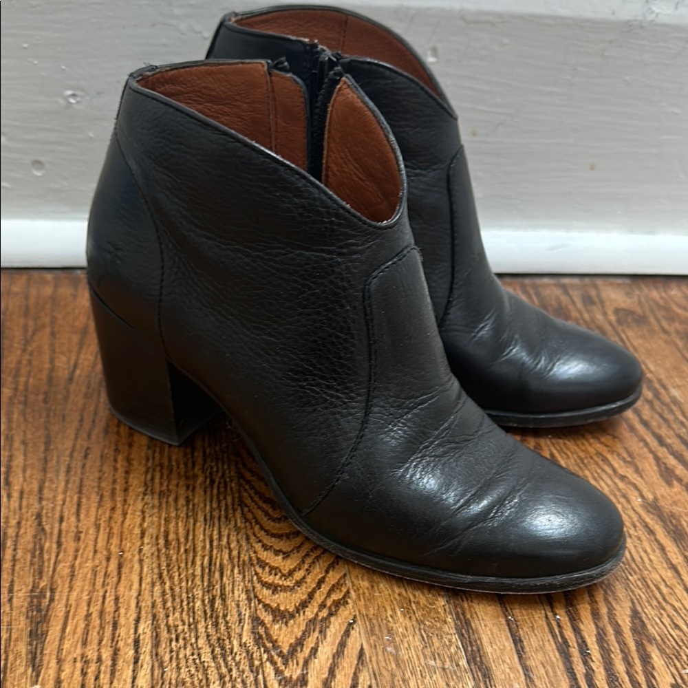 Black Leather Ankle Boots